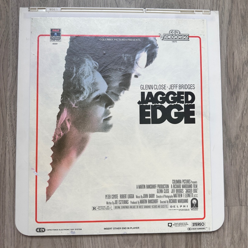 Jagged Edge CED Video Tape Movie Glenn Close Jeff Bridges 1985 Thriller